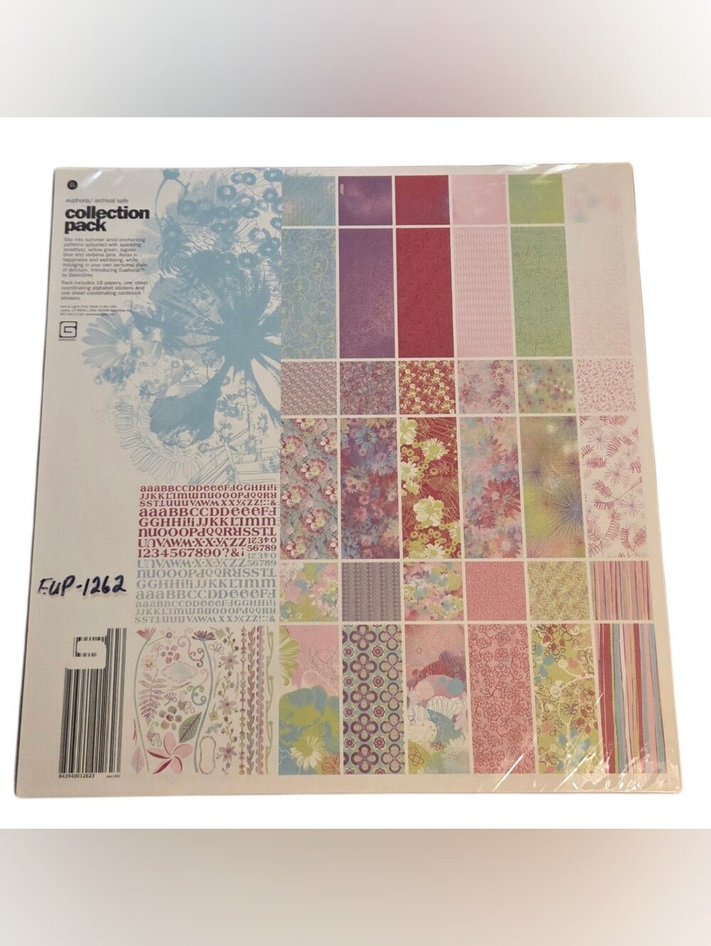 Basic Grey EUPHORIA 12 x 12 Collection Pack *RETIRED* Hard to find!